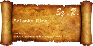 Szlanka Rita névjegykártya