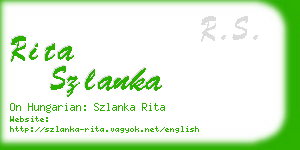 rita szlanka business card